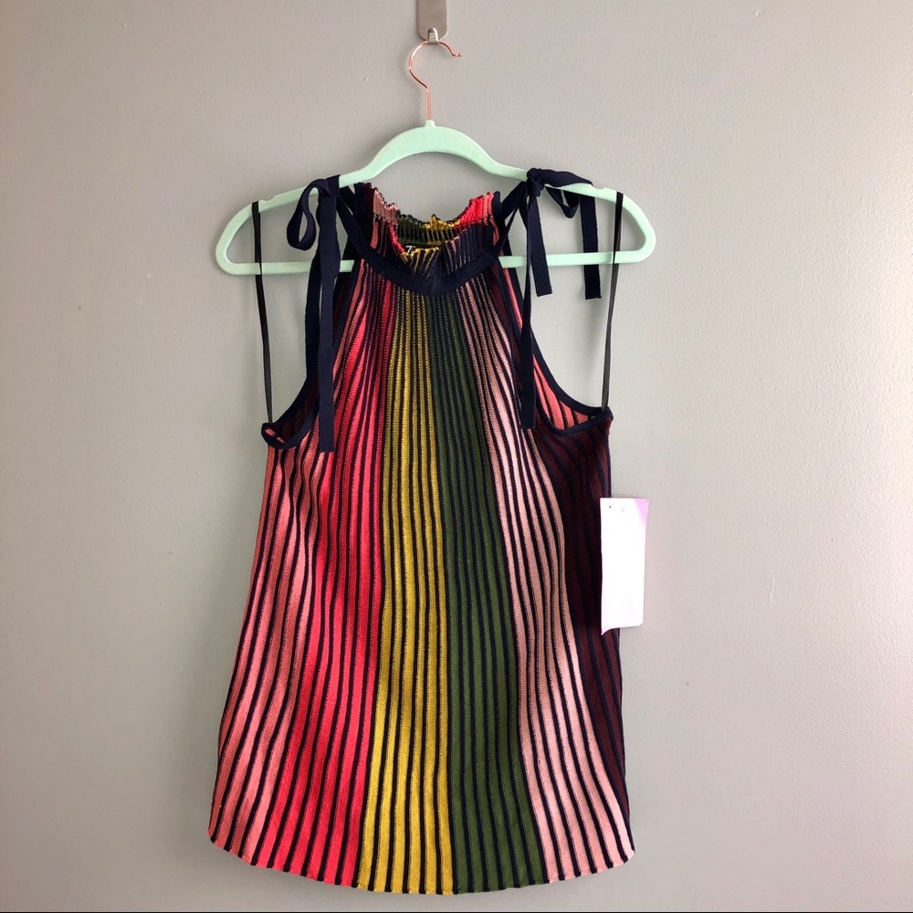 New York & Company NWT Rainbow Halter Top Size S